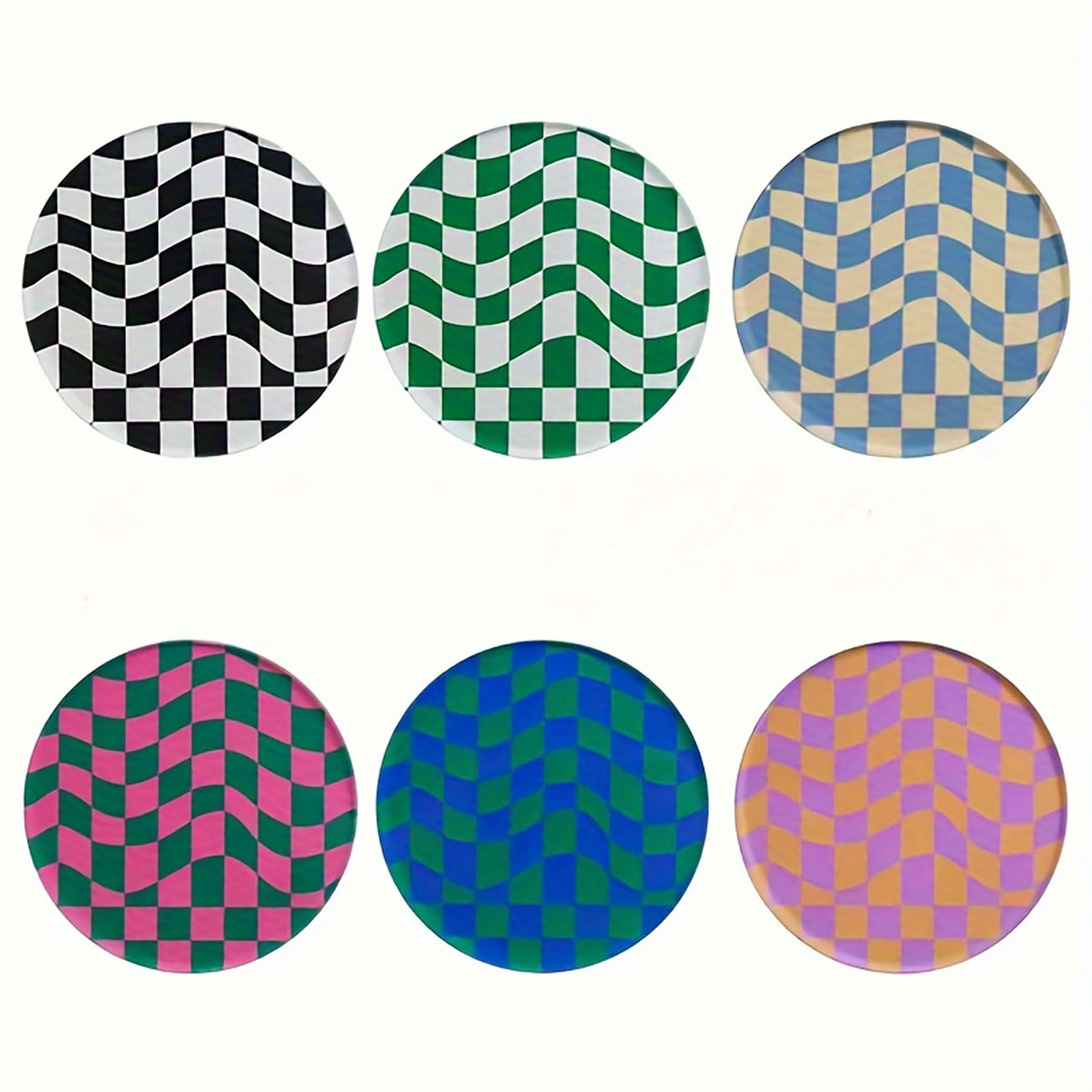 Marble Coaster Set - 6 piezas - Posavasos de madera,
