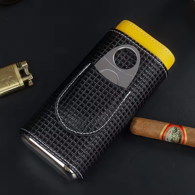 Premium Cigar Case - Estuche Humidor Portátil de Cuero para