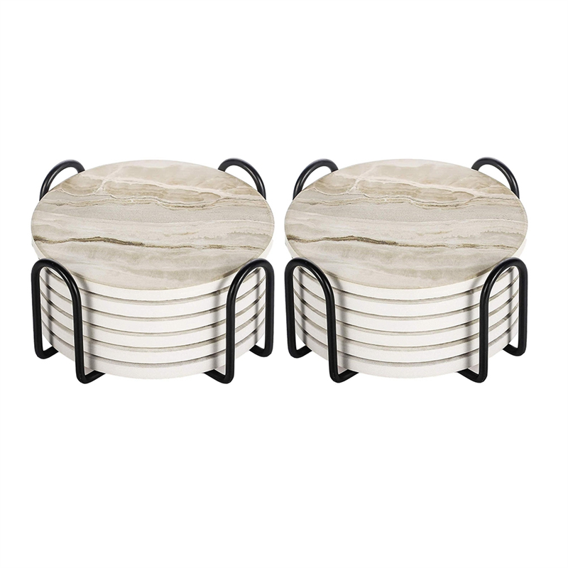 Marble Coaster Set - AT05-Conjuntos de posavasos absorbentes, posavasos estilo
