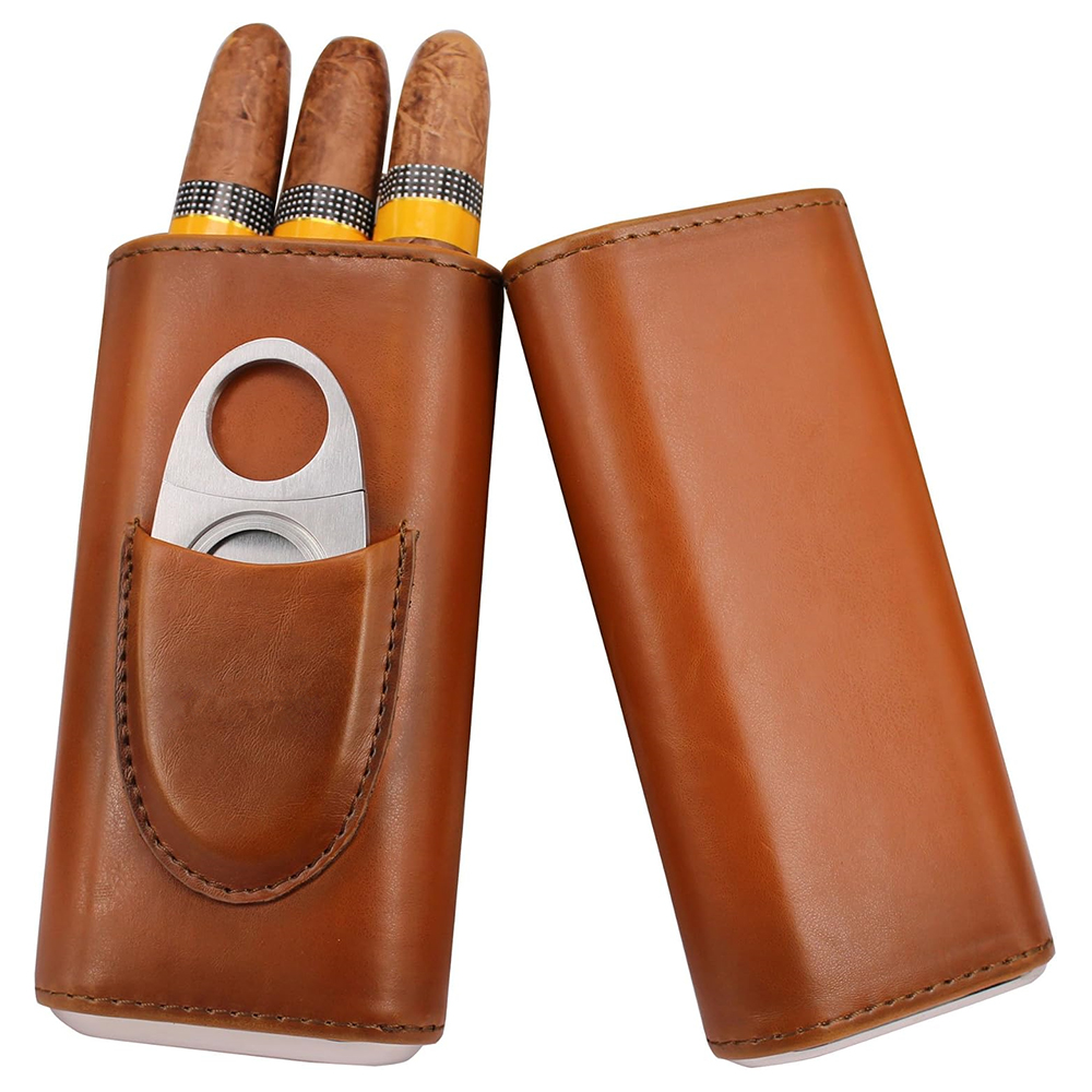Premium Cigar Case - Estuche de Cuero para Cigarros de
