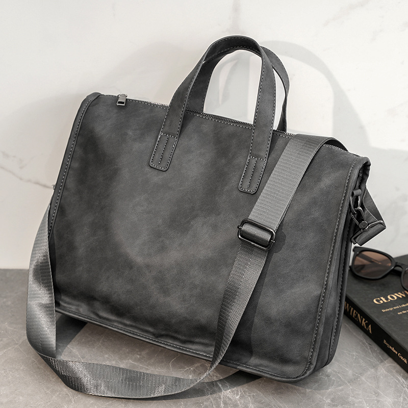 Leather Briefcase - Bolso informal de negocios para hombre,