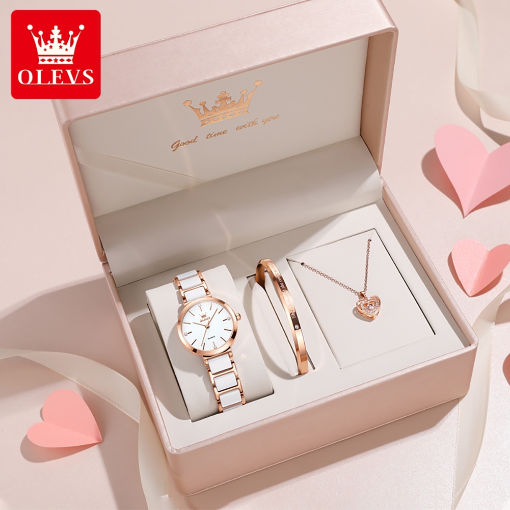 Luxury Gift Set - OLEVS Reloj de mujer 5877 Reloj