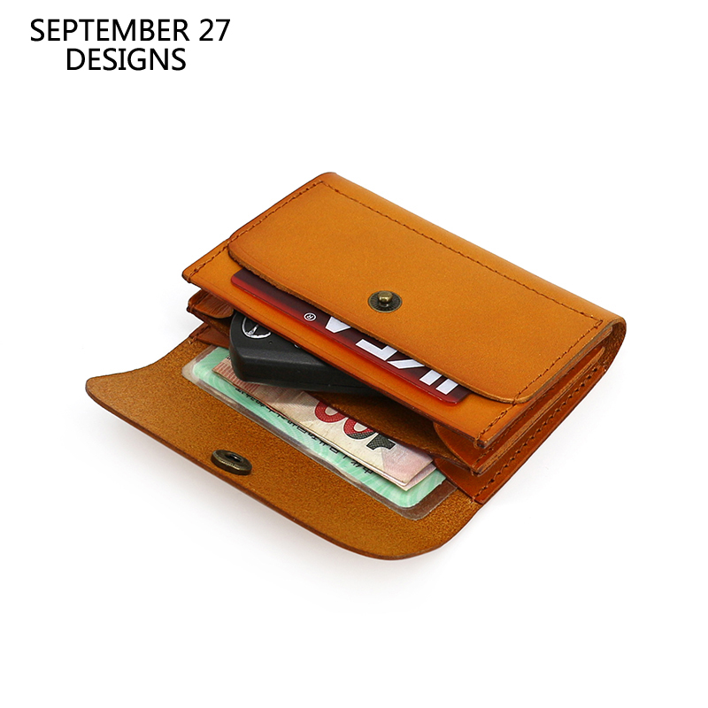 Leather Wallet Men - Mini riñonera de cuero genuino para