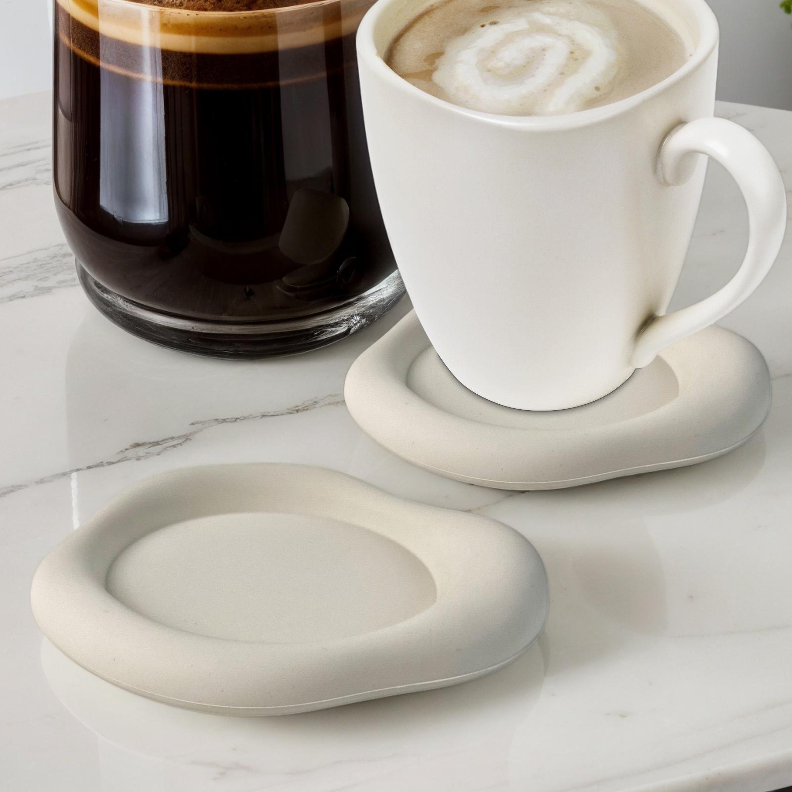 Marble Coaster Set - Posavasos de silicona antideslizantes con forma