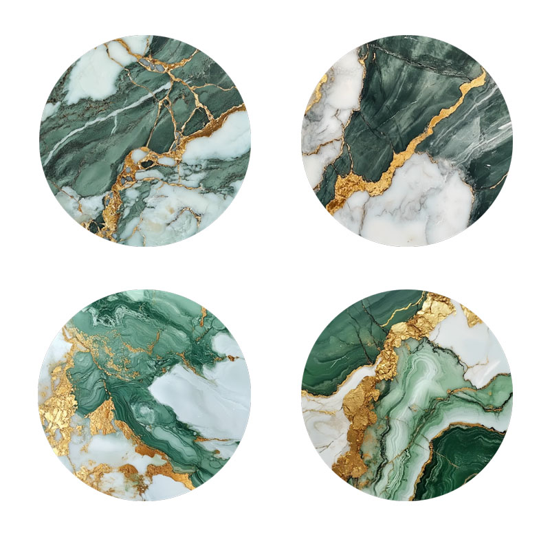 Marble Coaster Set - Juego de 4 Posavasos con Diseño