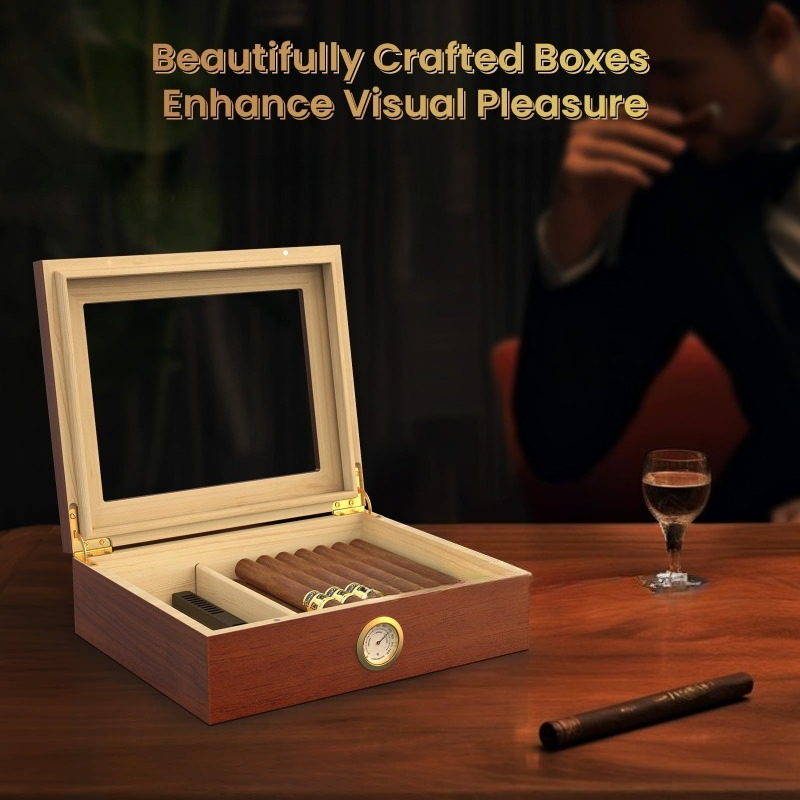 Caja de humidificador de cigar - Premium Cigar Case reseña y precio