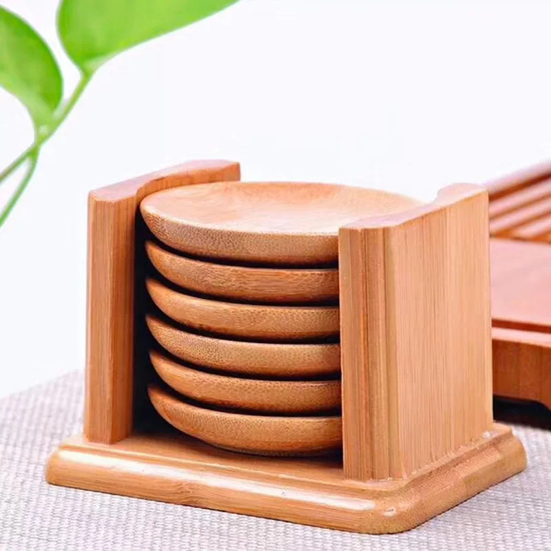 Posavasos de bambú de forma re - Marble Coaster Set reseña y precio