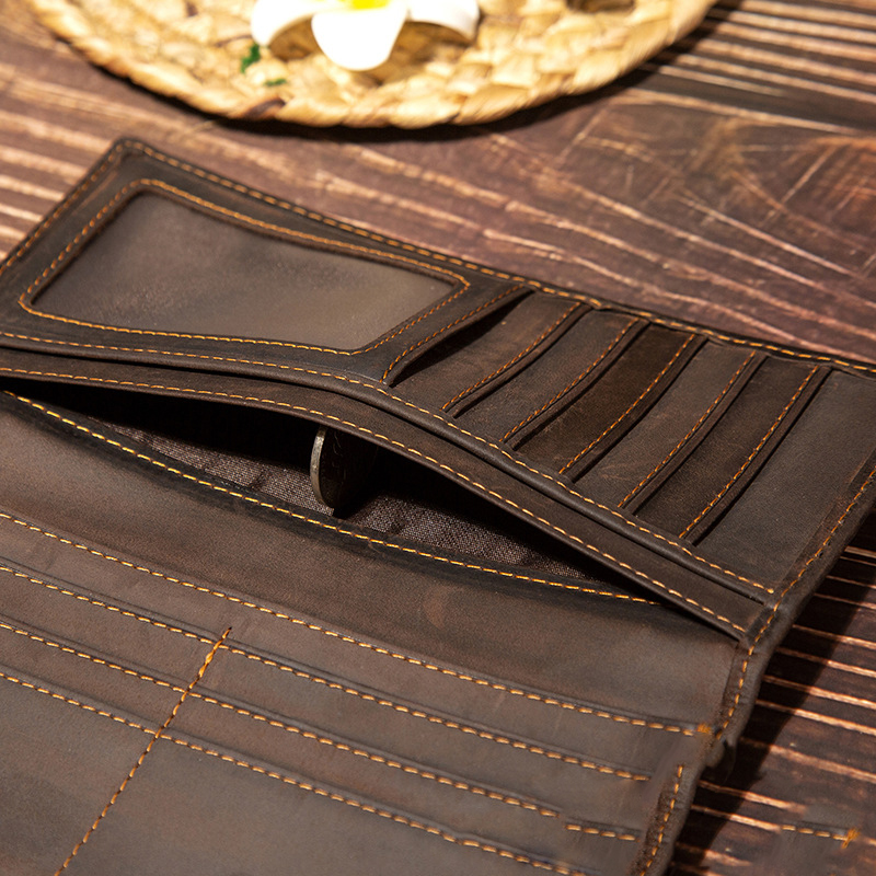 Cartera Larga de Cuero Genuino - Leather Wallet Men reseña y precio