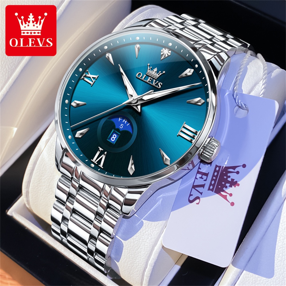 OLEVS Moon Phase relojes para  - Luxury Watch Men reseña y precio
