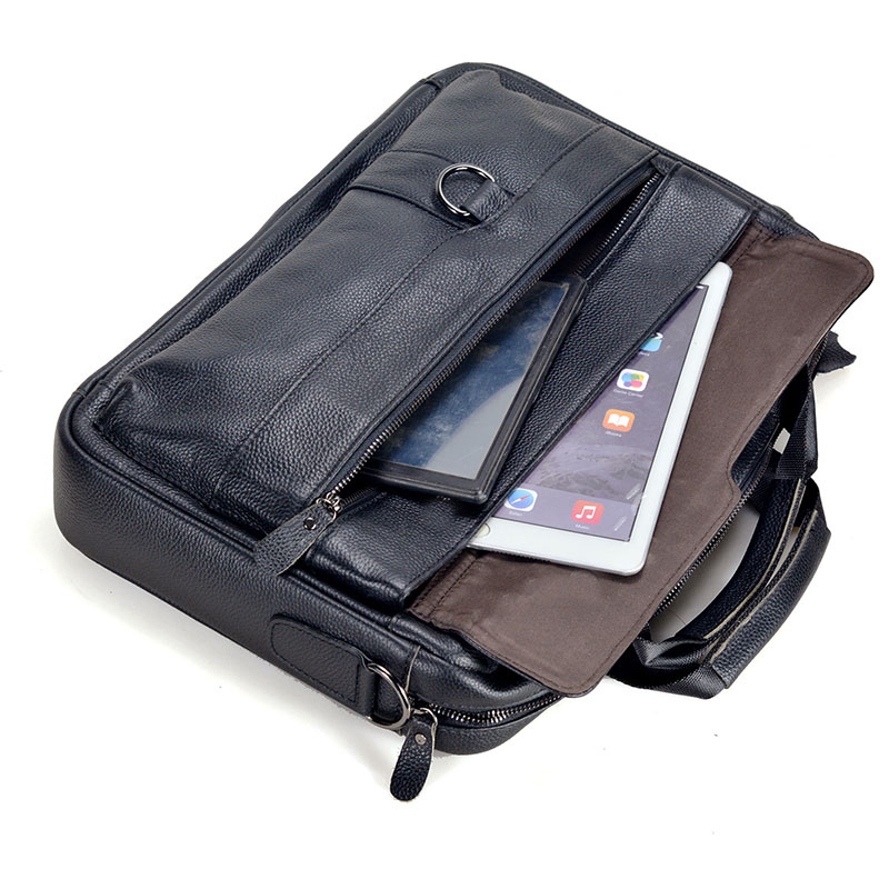 Bolso grande de cuero genuino  - Leather Briefcase reseña y precio