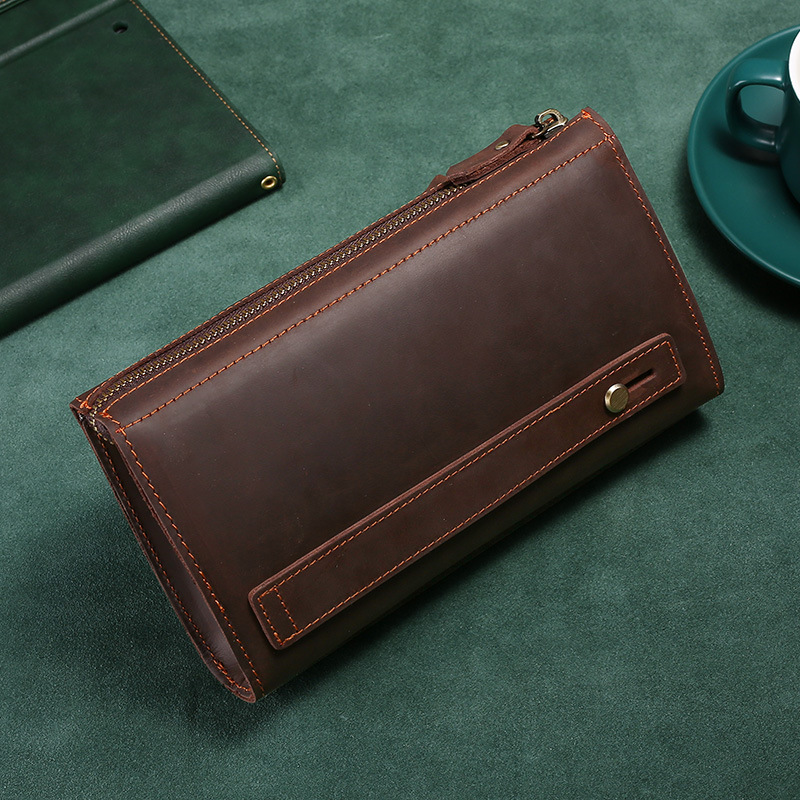 Carteras largas de cuero de va - Leather Wallet Men reseña y precio
