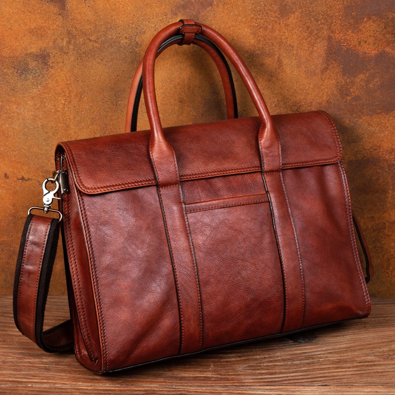 Bolso de mano de cuero curtido - Leather Briefcase reseña y precio