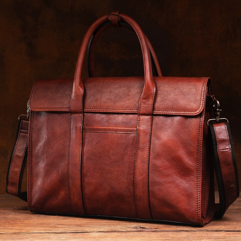 Bolso de mano de cuero curtido - Leather Briefcase reseña y precio