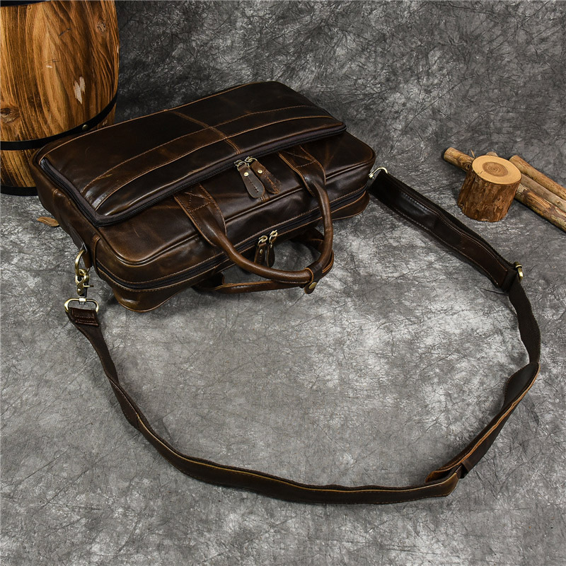 Bolso de mano de cuero genuino - Leather Briefcase reseña y precio
