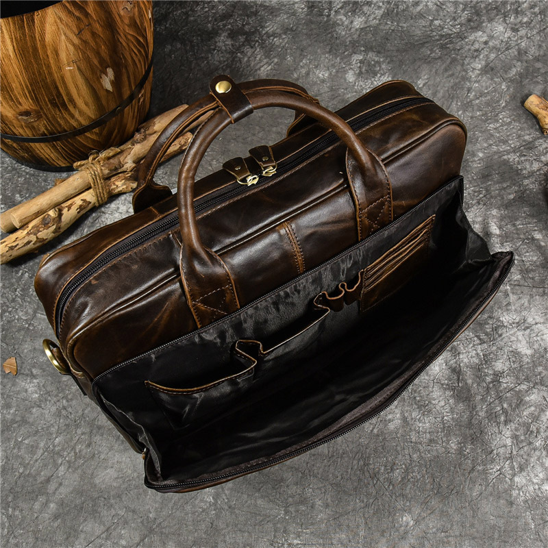 Bolso de mano de cuero genuino - Leather Briefcase reseña y precio