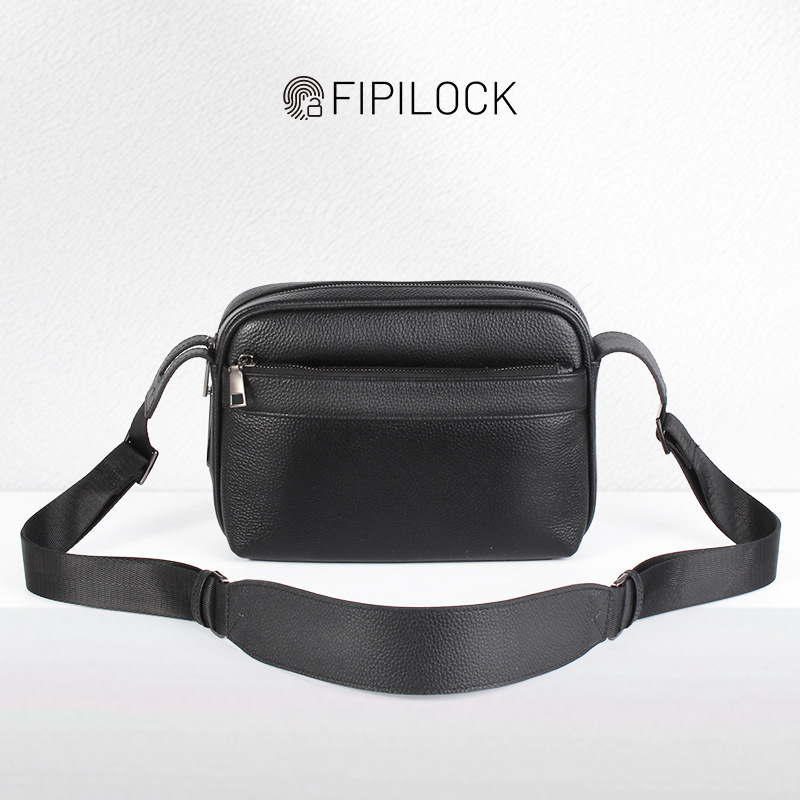 Bolsos con cerradura de huella - Leather Wallet Men reseña y precio