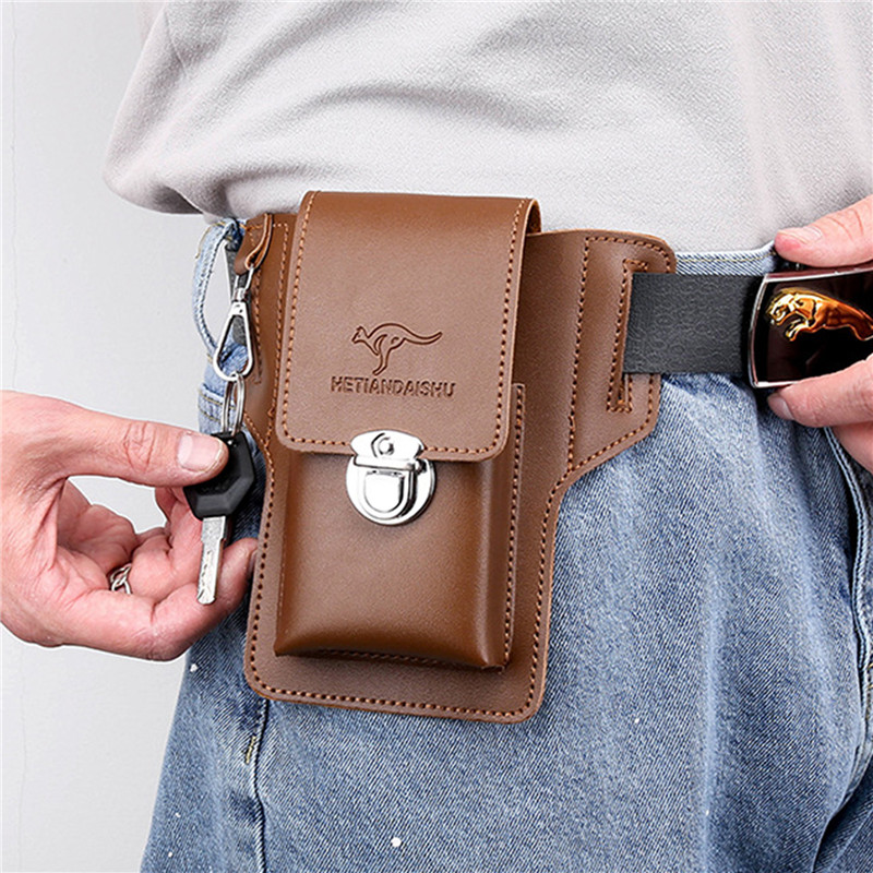 Bolso con cinturón para teléfo - Leather Wallet Men reseña y precio