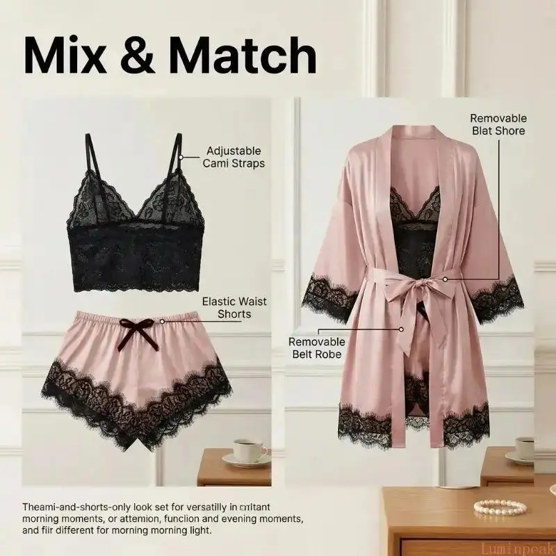 Conjuntos de pijama de satén d - Luxury Gift Set reseña y precio