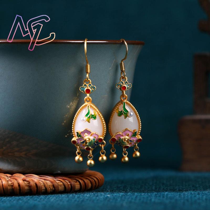 Pendientes de Jade Natural con - Gold Plated Jewelry reseña y precio