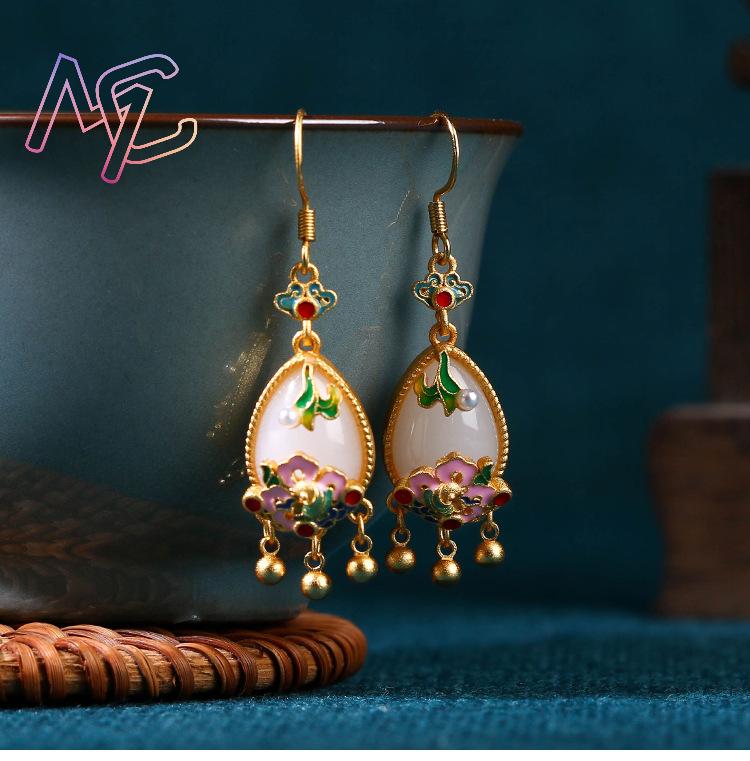 Pendientes de Jade Natural con - Gold Plated Jewelry reseña y precio