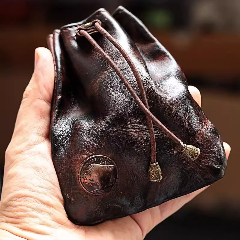 Cartera de cuero genuino de es - Leather Wallet Men reseña y precio