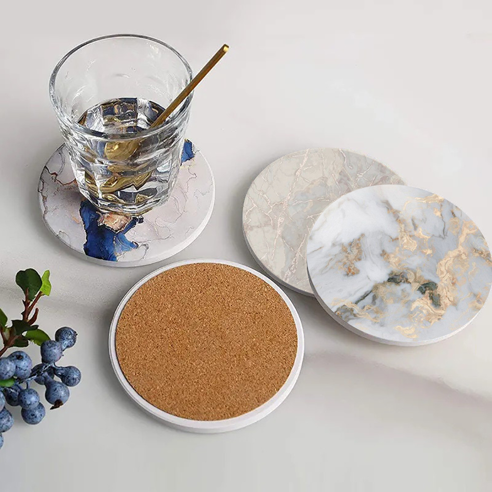 Posavasos de mármol blanco, po - Marble Coaster Set reseña y precio