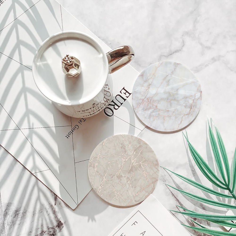 Posavasos de mármol blanco, po - Marble Coaster Set reseña y precio